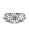 925 Sterling Silver Three Stone Diamond Ring