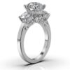 925 Sterling Silver Three Stone Diamond Ring - Image 3