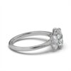 925 Sterling Silver Three Stone Elongated Radiant Diamond Engagement Ring - Image 6