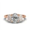 925 Sterling Silver Three Stone Elongated Radiant Diamond Engagement Ring - Image 8