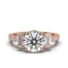 925 Sterling Silver Three Stone Emerald shape Diamond Ring