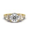 925 Sterling Silver Three Stone Emerald shape Diamond Ring - Image 4