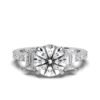 925 Sterling Silver Three Stone Emerald shape Diamond Ring - Image 6
