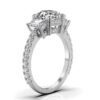 925 Sterling Silver Three Stone Emerald shape Diamond Ring - Image 7