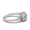 925 Sterling Silver Three Stone Emerald shape Diamond Ring - Image 8