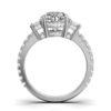 925 Sterling Silver Three Stone Emerald shape Diamond Ring - Image 9