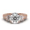 925 Sterling Silver Three Stone Emerald Shape Diamond Ring - Image 4