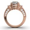 925 Sterling Silver Three Stone Emerald Shape Diamond Ring - Image 5