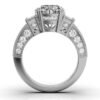 925 Sterling Silver Three Stone Emerald Shape Diamond Ring - Image 9