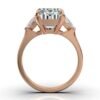 925 Sterling Silver Three Stone Half-Moon Diamond Engagement Ring - Image 3