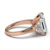 925 Sterling Silver Three Stone Half-Moon Diamond Engagement Ring - Image 4