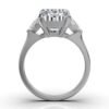 925 Sterling Silver Three Stone Half-Moon Diamond Engagement Ring - Image 7