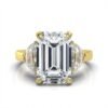 925 Sterling Silver Three Stone Half-Moon Diamond Engagement Ring - Image 8