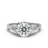 925 Sterling Silver Three Stone Half-Moon Diamond Ring