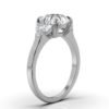 925 Sterling Silver Three Stone Half-Moon Diamond Ring - Image 3