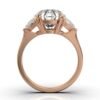 925 Sterling Silver Three Stone Half-Moon Diamond Ring - Image 9