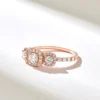 Elegant three stone engagement ring in sterling silver