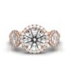 925 Sterling Silver Three Stone Halo Diamond Engagment Ring - Image 4