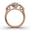 925 Sterling Silver Three Stone Halo Diamond Engagment Ring - Image 5