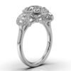 925 Sterling Silver Three Stone Halo Diamond Engagment Ring - Image 7