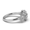 925 Sterling Silver Three Stone Halo Diamond Engagment Ring - Image 8