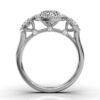 925 Sterling Silver Three Stone Halo Diamond Ring - Image 5