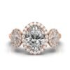 925 Sterling Silver Three Stone Halo Diamond Ring - Image 8