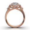 925 Sterling Silver Three Stone Halo Round Diamond Ring - Image 5