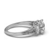 925 Sterling Silver Three Stone Oval Diamond Engagement Ring - Image 4