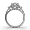 925 Sterling Silver Three Stone Oval Diamond Engagement Ring - Image 5