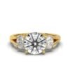 925 Sterling Silver Three Stone Oval Diamond Engagement Ring - Image 8