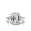 925 Sterling Silver Three Stone Pear Diamond Engagement Ring
