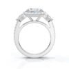 925 Sterling Silver Three Stone Pear Diamond Engagement Ring - Image 3