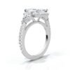 925 Sterling Silver Three Stone Pear Diamond Engagement Ring - Image 5