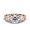 925 Sterling Silver Three Stone Pear Diamond Engagement Ring