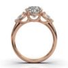 925 Sterling Silver Three Stone Pear Diamond Engagement Ring - Image 3