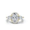 925 Sterling Silver Three Stone Pear Diamond Ring