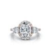 925 Sterling Silver Three Stone Pear Diamond Ring - Image 4