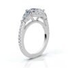 925 Sterling Silver Three Stone Pear Diamond Ring - Image 7