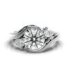 925 Sterling Silver Three Stone Pear Diamond Ring - Image 6