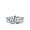 Sterling silver three stone ring with 2ct centre stone and pear side stones