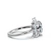 Diamond ring with a balanced three stone design and elegant shape