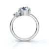 Sterling silver ring with pear and round stone arrangement