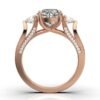 925 Sterling Silver Three Stone Round Diamond Engagement Ring - Image 3