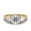 925 Sterling Silver Three Stone Round Diamond Engagement Ring - Image 4