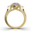 925 Sterling Silver Three Stone Round Diamond Engagement Ring - Image 5