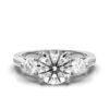 925 Sterling Silver Three Stone Round Diamond Engagement Ring - Image 6