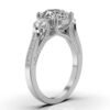 925 Sterling Silver Three Stone Round Diamond Engagement Ring - Image 7