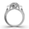 925 Sterling Silver Three Stone Round Diamond Engagement Ring - Image 9