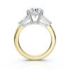 925 Sterling Silver Three Stone Tapered Baguette Diamond Engagement Ring - Image 5